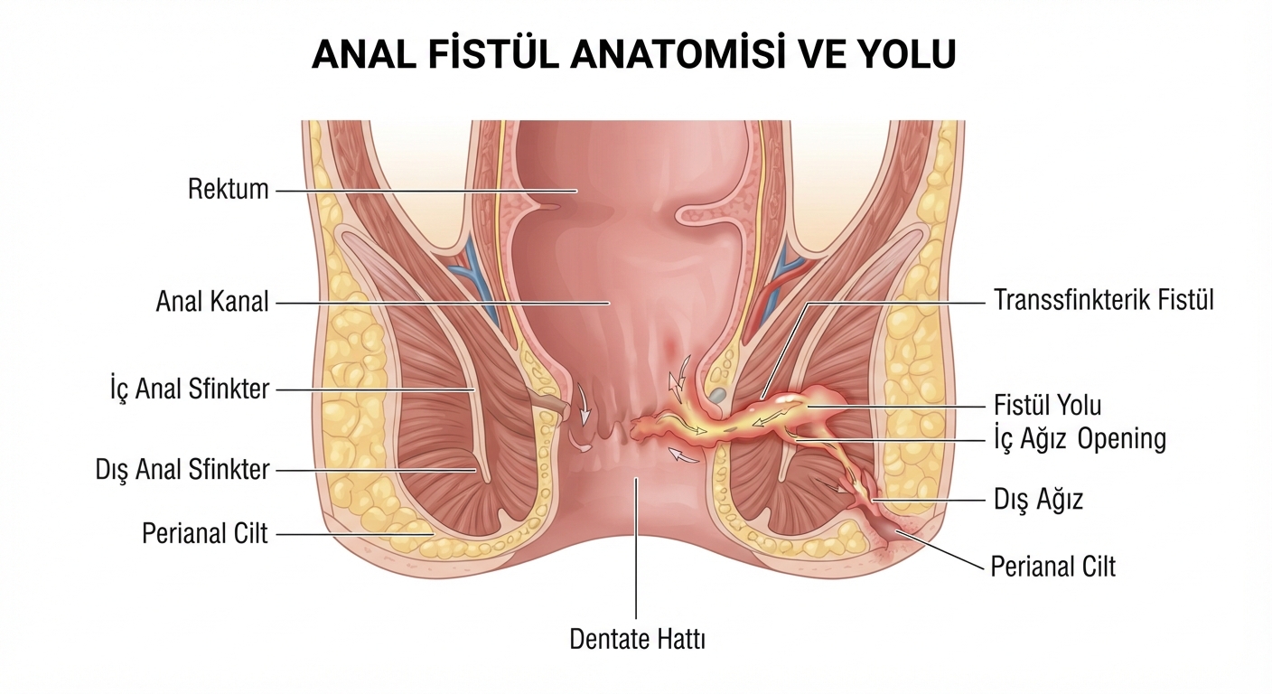 Anüs yakınında tekrarlayan şişlik, ağrı ve akıntı anal fistül belirtisi olabilir.