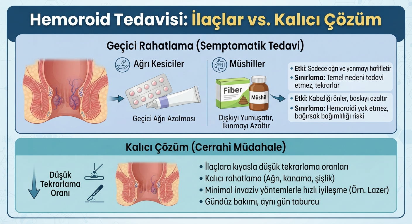 Basur İlaçları ve Müshiller Hemoroidi Geçirir mi? Ne Zaman Ameliyat Gerekir?